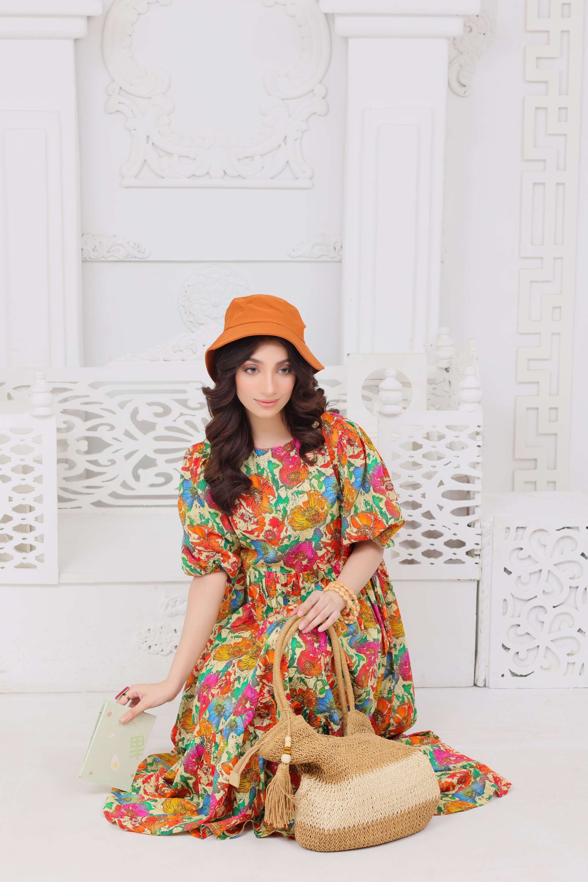 🌸Vibrant Multi Floral Midi Dress🌸