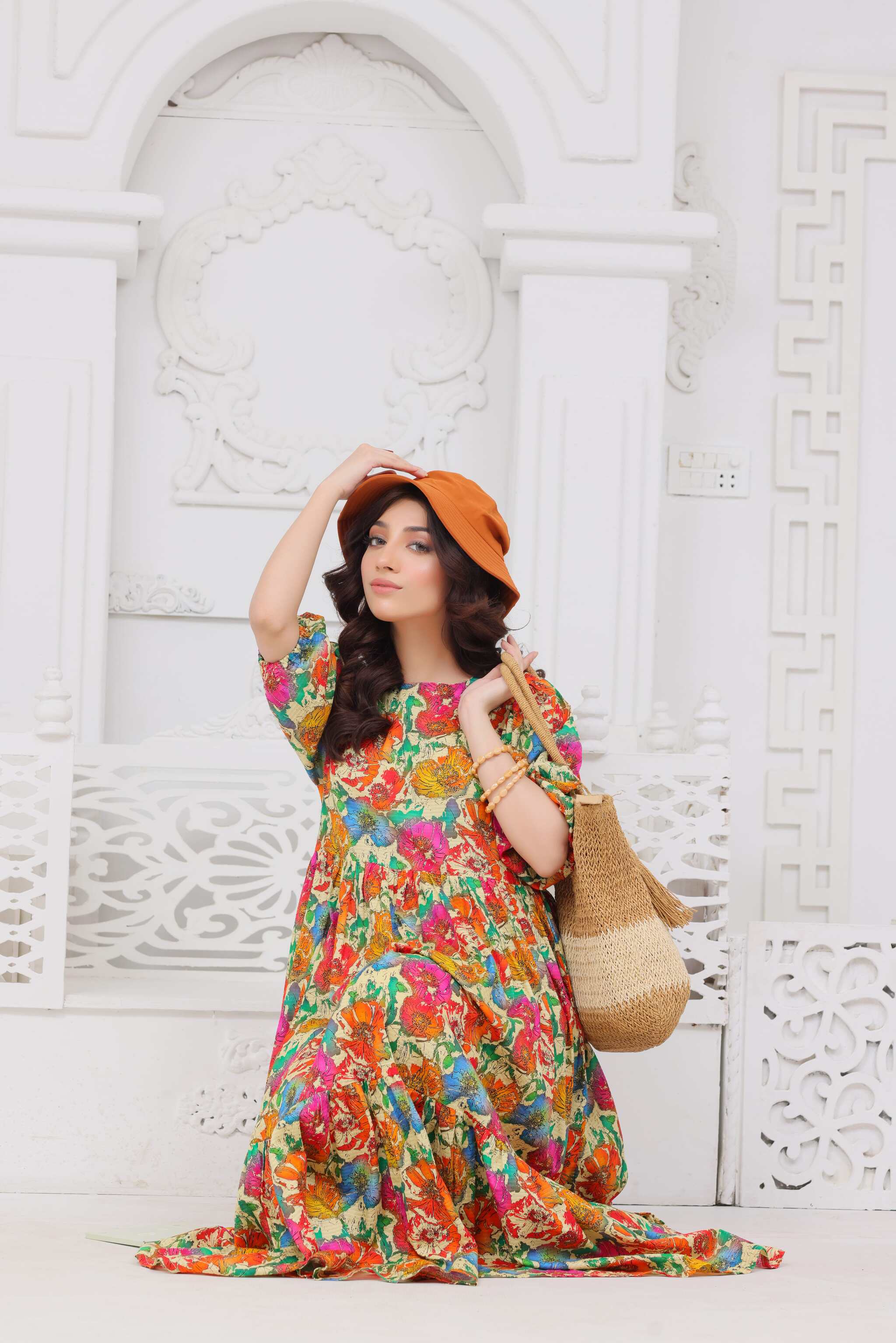 🌸Vibrant Multi Floral Midi Dress🌸