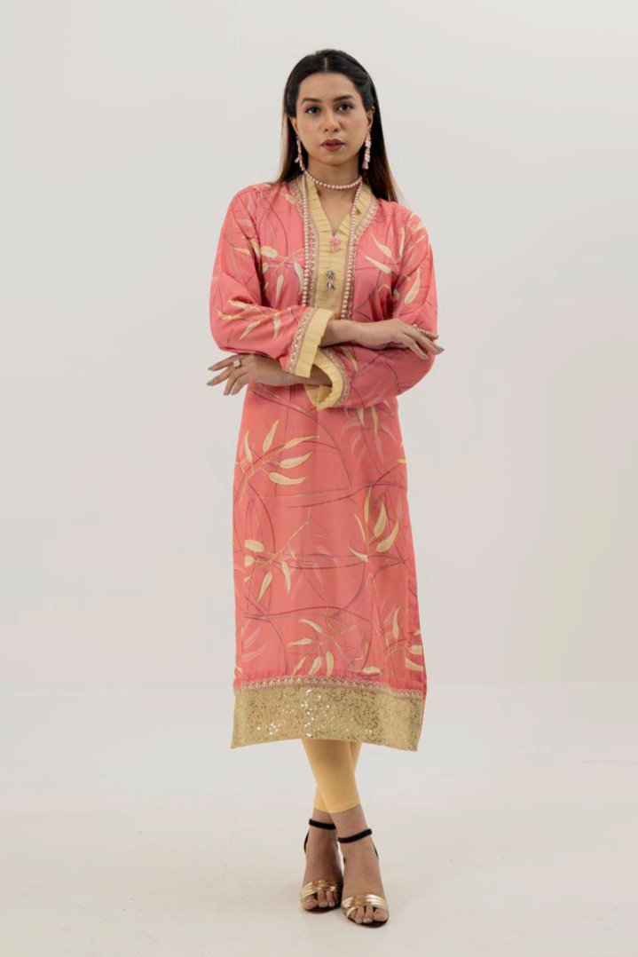 SILK SHAMOS ZARI PINK DRESS