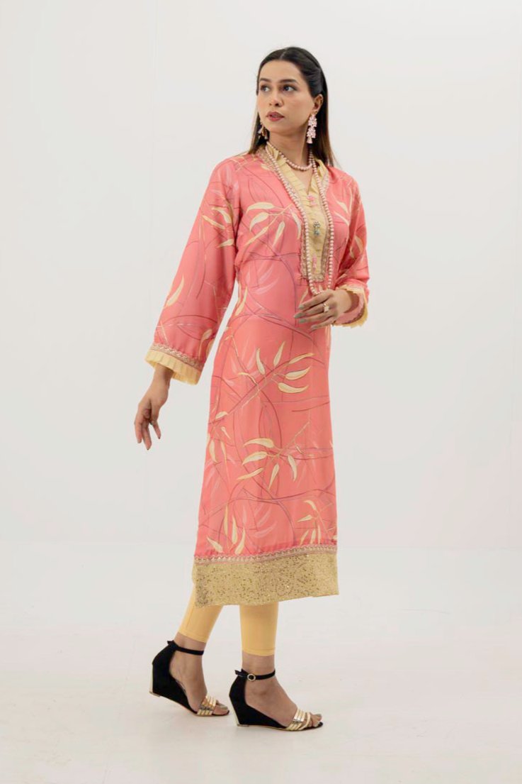 SILK SHAMOS ZARI PINK DRESS