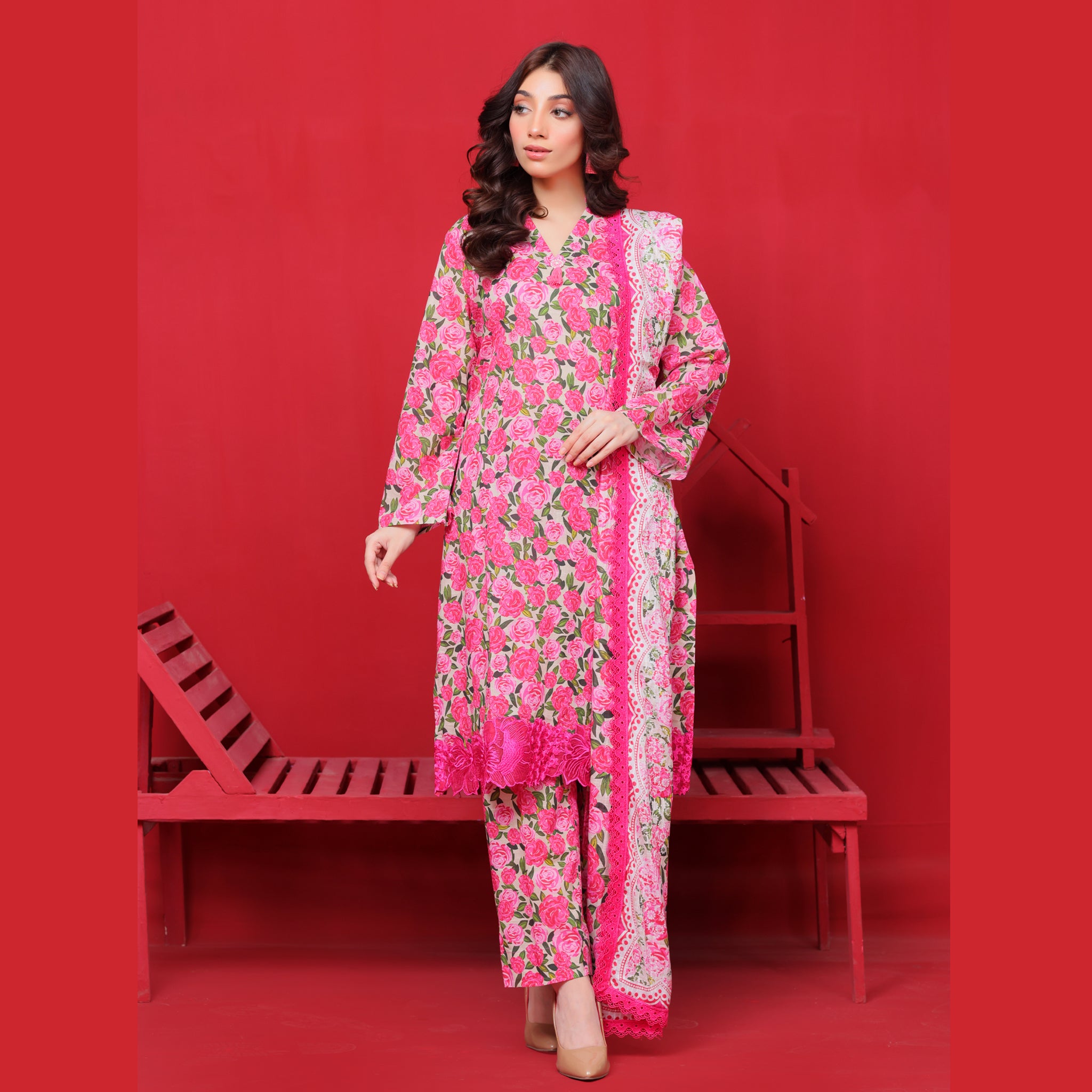 Bahaar-e-Gulab 3-Pcs Suit